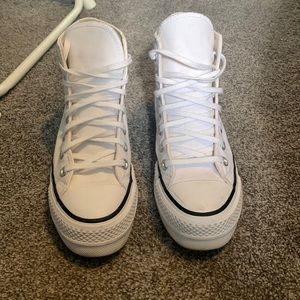 White platform converse high tops